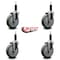 Service Caster 5'' Gray Poly Wheel Swivel 1'' Expanding Stem Caster Set, 4PK SCC-EX20S514-PPUB-1-4 - alternate 2